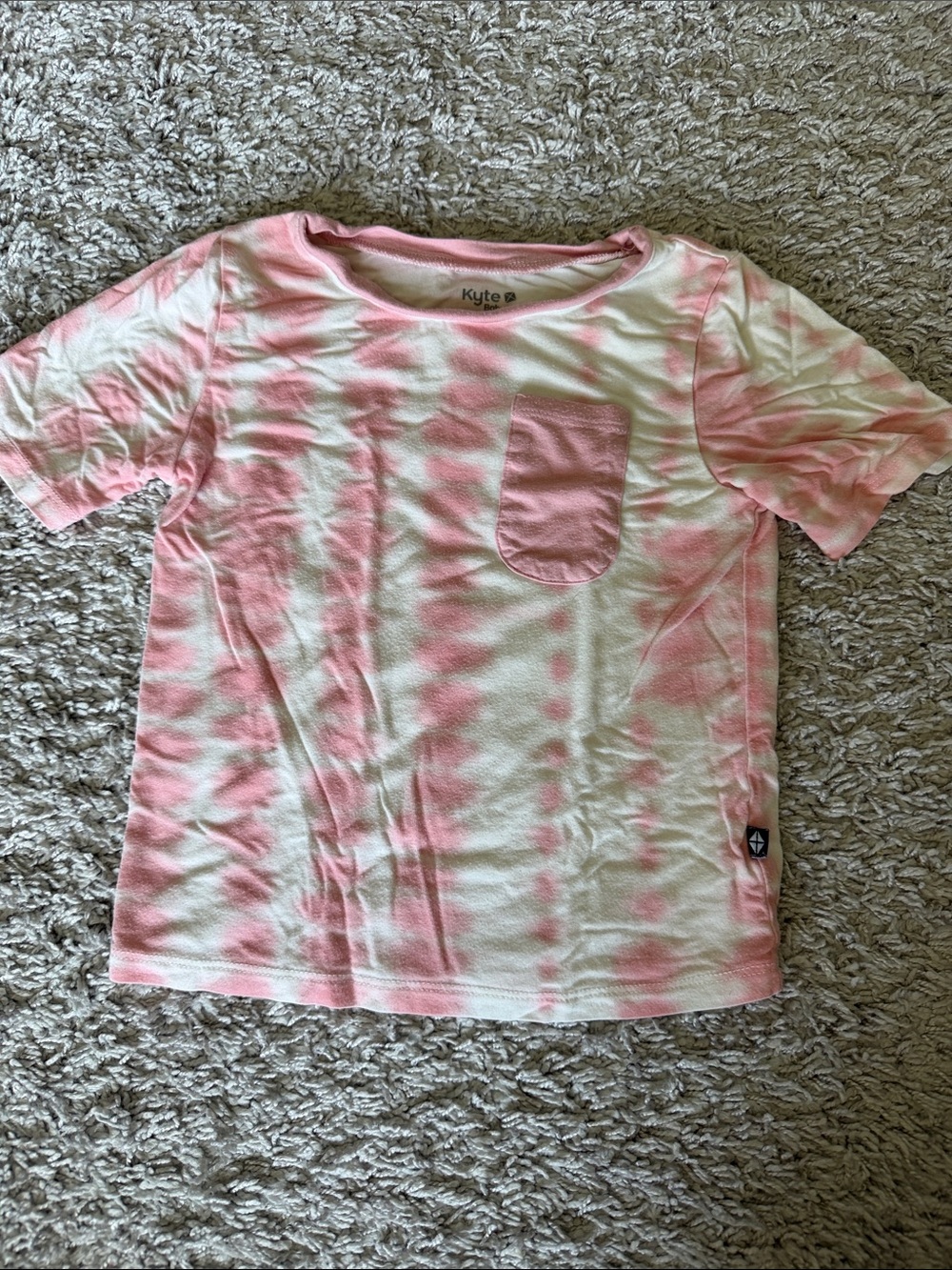 Kyte BABY Pink & White Tie-Dye Short Sleeve Pocket Tee